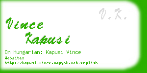 vince kapusi business card